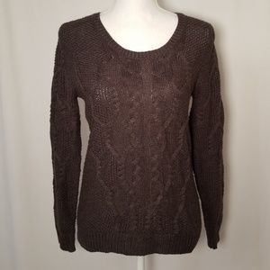 Hippie Rose Gray Cable Sweater Sz. M